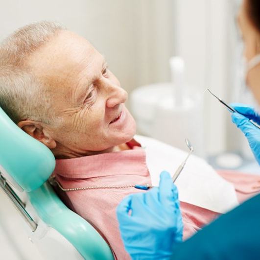 a patient preparing to receive dental treatment